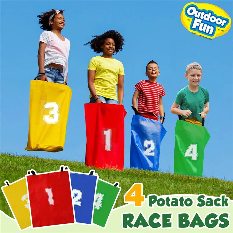 4Pcs Multi Person Outdoor Sports Toys Kangaroo Jumping Bag Sack Race Games Parent-child Interactive Sense Training Kids Props