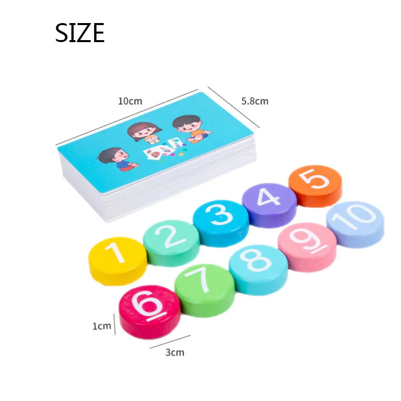 Montessori Math Wooden Toys Addition Subtraction Teaching Aids Preschool Learning Education Toy Digital Puzzles Toddlers Gifts