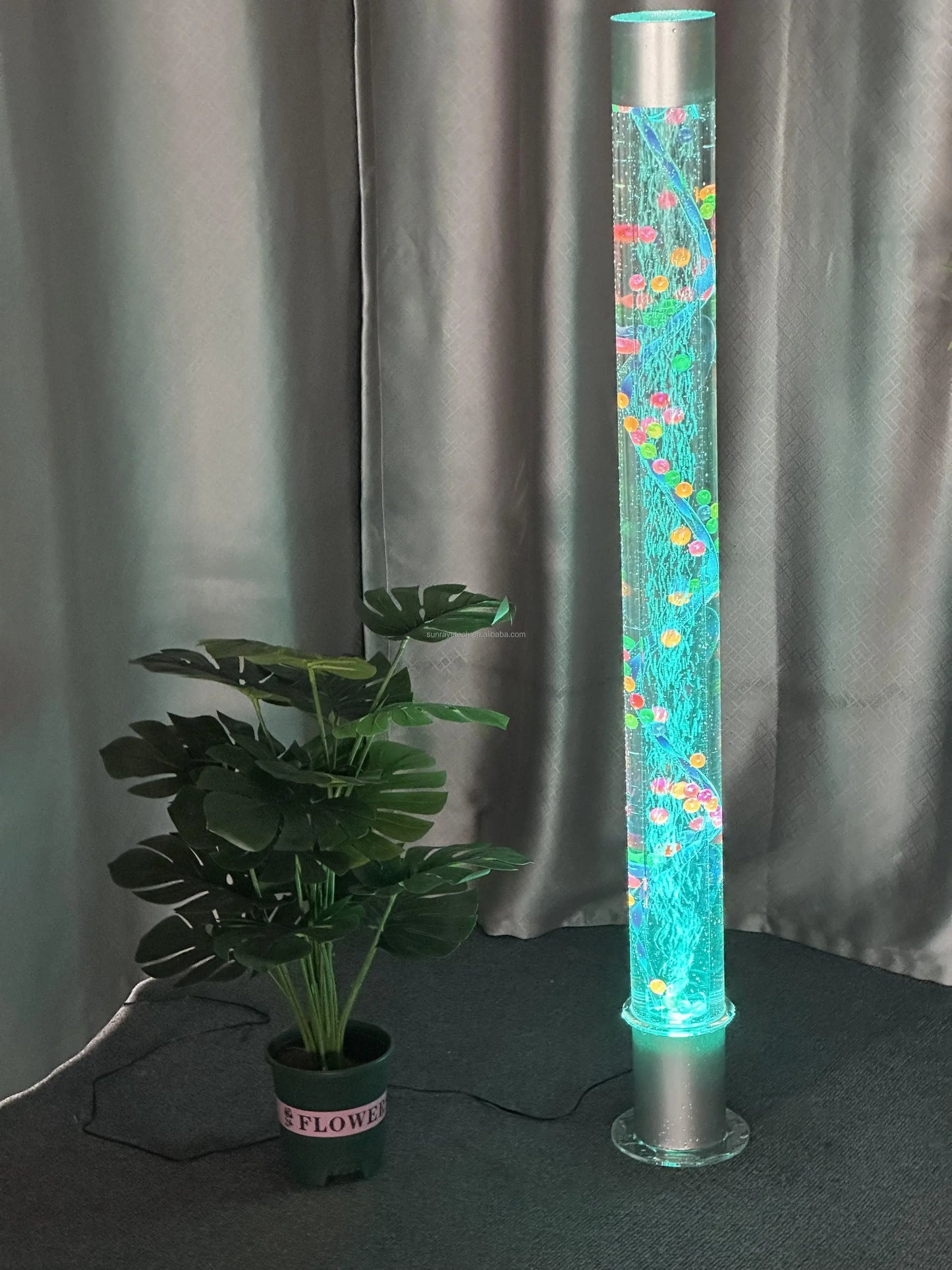 Floor standing LED Bubble Tube Cylinder water bubble tube for home sensory items kids school education