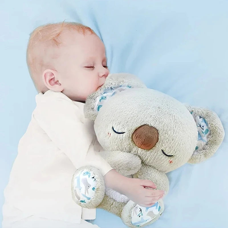 Breathing Bear Baby Soothing Koala Plush Doll Toy Baby Kids Soothing Music Baby Sleeping Companion Sound and Light Doll Toy Gift