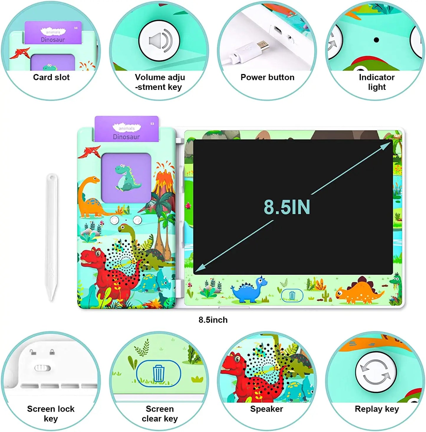 Talking Flash Cards with LCD Writing Tablet, Speech Therapy Toys for Toddlers, Autism Sensory Toys 224 Sight Words